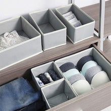 Load image into Gallery viewer, Storage tenabort 6 pack foldable drawer organizer dividers cloth storage box closet dresser organizer cube fabric containers basket bins for underwear bras socks panties lingeries nursery baby clothes gray