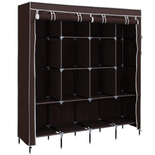 Load image into Gallery viewer, Save on songmics 67 inch wardrobe armoire closet clothes storage rack 12 shelves 4 side pockets quick and easy to assemble brown uryg44k