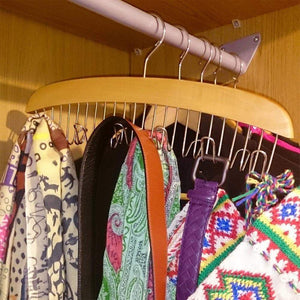 Discover ohuhu belt hanger 24 belt racks hardwood homeware closet accessories organizers 2 pack
