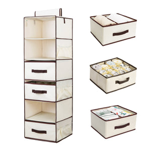 Shop here storageworks 6 shelf hanging dresser foldable closet hanging shelves with 2 magic drawers 1 underwear socks drawer 42 5h x 13 6w x 12 2d