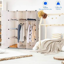 Load image into Gallery viewer, Select nice tangkula closet portable diy plastic stackable customizable bedroom dom dresser clothes closet wardrobe armoire organizing shelf cube storage with doors organizer closet 6 cubes 2 hanging sections