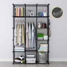 Load image into Gallery viewer, Great george danis wire storage cubes metal shelving unit portable closet wardrobe organizer multi use rack modular cubbies black 14 inches depth 3x5 tiers