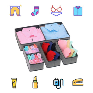 Discover the best onlyeasy foldable cloth storage box closet dresser drawer organizer cube basket bins containers divider with drawers for scarves underwear bras socks ties 6 pack linen like grey mxdcb6p