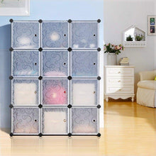 Load image into Gallery viewer, Order now songmics cube storage organizer 12 cube closet storage shelves diy plastic closet cabinet modular bookcase storage shelving with doors for bedroom living room office black ulpc34h