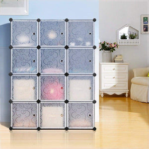 Order now songmics cube storage organizer 12 cube closet storage shelves diy plastic closet cabinet modular bookcase storage shelving with doors for bedroom living room office black ulpc34h