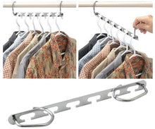 Load image into Gallery viewer, Storage organizer mcirco hanger organizer clothes hangers stainless steel belt hangers wardrobe closet hanger organizer for bags belts hanger set of 8