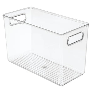 Save mdesign deep plastic home storage organizer bin for cube furniture shelving in office entryway closet cabinet bedroom laundry room nursery kids toy room 12 x 6 x 7 75 8 pack clear