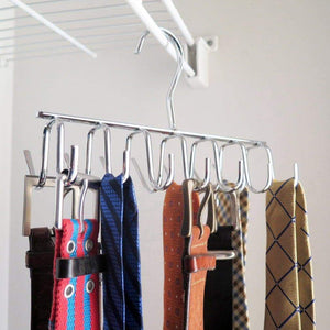 Select nice evelots tie belt scarf jewelry rack hanger closet organizer chrome 14 hooks