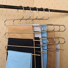 Load image into Gallery viewer, Great peiosendor s type pants hangers multi purpose stainless steel magic closet hangers space saver storage rack for hanging jeans scarf tie family economical storage 3