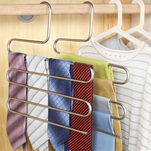 Top s type stainless steel clothes pants hangers for closet organization with multi purpose for space saving storage 10 pack