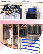 Load image into Gallery viewer, Online shopping rosinking slack hangers swing arm pants 2 pack multi layers removeable stainless steel scarf slack hangers non slip clothes rack with foam padded rotatable hook closet space saving organizer