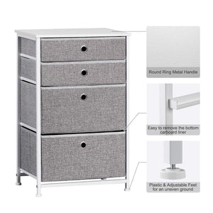 Featured langria faux linen home dresser storage tower with 4 easy pull drawers sturdy metal frame and wooden tabletop perfect organizer for guest room dorm room closet hallway office area gray