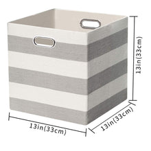 Load image into Gallery viewer, Online shopping posprica storage bins storage cubes 13 13 fabric storage boxes baskets containers drawers for nurseries offices closets home decor 4pcs grey white striped