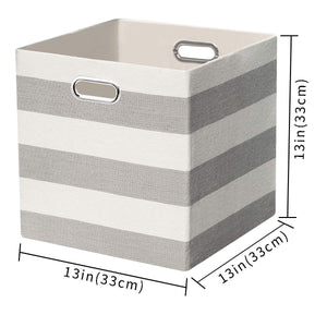 Online shopping posprica storage bins storage cubes 13 13 fabric storage boxes baskets containers drawers for nurseries offices closets home decor 4pcs grey white striped