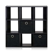 Load image into Gallery viewer, Furinno 9-Cube Organizer 13207EX/BK