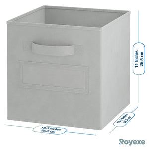 New royexe storage cubes set of 8 storage baskets features dual handles 10 window cards cube storage bins foldable fabric closet shelf organizer drawer organizers and storage light grey