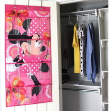 Load image into Gallery viewer, Storage organizer minnie mouse shoe organizer by disney 16 pocket hanging shoe organizer for closet and bedroom storage disney over the door shoe organizer for children kids toys
