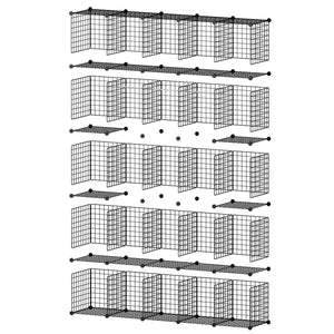 Order now george danis wire storage cubes metal shelving unit portable closet wardrobe organizer multi use rack modular cubbies black 14 inches depth 5x5 tiers