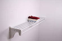 Load image into Gallery viewer, Explore expandable closet rod and shelf units with 1 end bracket finish white