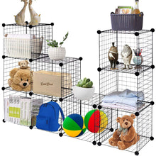 Load image into Gallery viewer, The best tangkula wire storage cubes metal wire free standing modular shelving grids diy bookcase closet wardrobe organization storage cubes 12 cubes