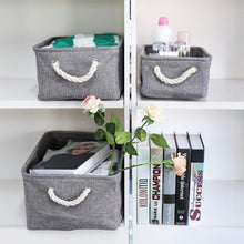 Load image into Gallery viewer, Select nice kedsum fabric storage bins baskets foldable linen storage boxes with handles closet organizers bins cube storage baskets bins for shelves clothes closet nursery gray 3 pack