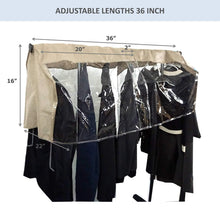 Load image into Gallery viewer, Shop garment cover for closet rod and portable clothing rack shoulder dust cover protect your wardrobe in style adjustable to fit 20 to 36 long 6 pack