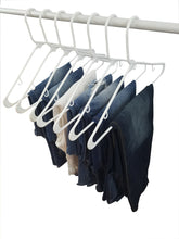 Load image into Gallery viewer, Home white plastic clothes hangers the best choice everyday standard suit clothe hanger target set bulk beauty closet room pack adult clothing drying rack dress form shirt coat hangers with j hooks