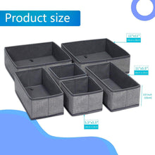 Load image into Gallery viewer, Great onlyeasy foldable cloth storage box closet dresser drawer organizer cube basket bins containers divider with drawers for scarves underwear bras socks ties 6 pack linen like grey mxdcb6p