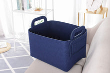 Load image into Gallery viewer, Related storage basket felt storage bin collapsible convenient box organizer with carry handles for office bedroom closet babies nursery toys dvd laundry organizing