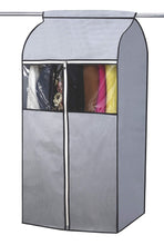 Load image into Gallery viewer, Budget friendly sleeping lamb garment bag organizer storage with clear pvc windows garment rack cover well sealed hanging closet cover for suits coats jackets grey