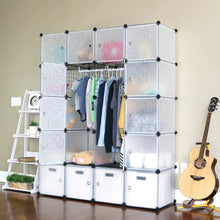 Load image into Gallery viewer, Amazon unicoo multi use diy 20 cube organizer wardrobe bookcase storage cabinet wardrobe closet with design pattern deeper cube semitransparent