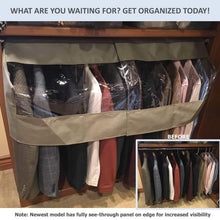 Load image into Gallery viewer, Storage organizer garment cover for closet rod and portable clothing rack shoulder dust cover protect your wardrobe in style adjustable to fit 26 to 48 long 6 pack