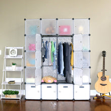 Load image into Gallery viewer, Budget unicoo multi use diy 20 cube organizer wardrobe bookcase storage cabinet wardrobe closet with design pattern deeper cube semitransparent