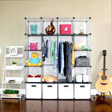 Load image into Gallery viewer, Buy unicoo multi use diy 20 cube organizer wardrobe bookcase storage cabinet wardrobe closet with design pattern deeper cube semitransparent