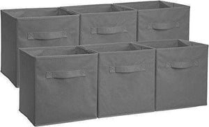 Amazonbasics Foldable Storage Cubes - 6-Pack, Grey